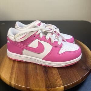 Nike Dunk Low Shoes Youth Size 12C Pink White Preschool PS Sneakers FB9108-102